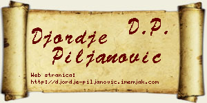Đorđe Piljanović vizit kartica